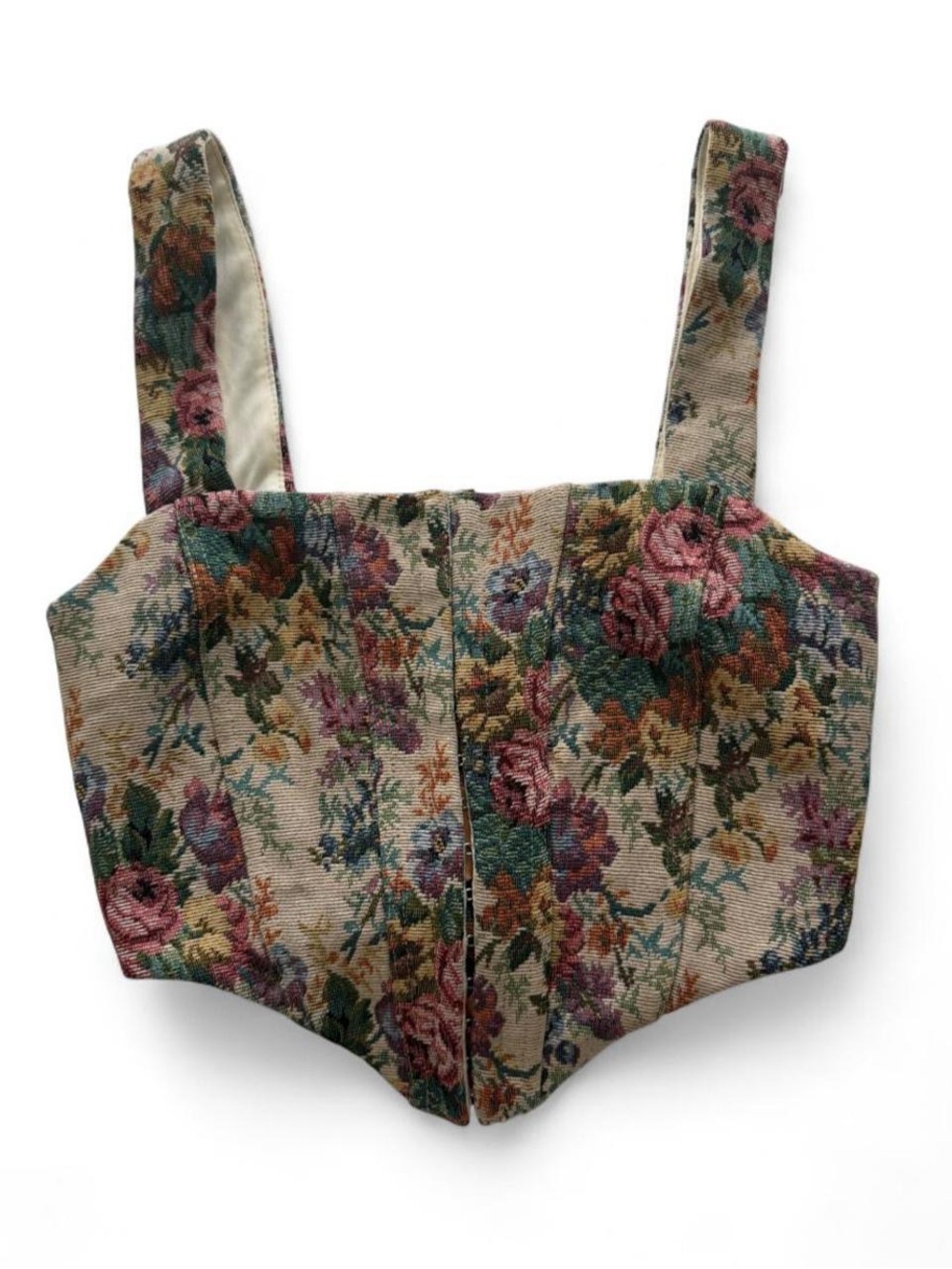 Tic Toc Small Floral Tapestry Corset Top Cottagecore Western Y2K Festival Date